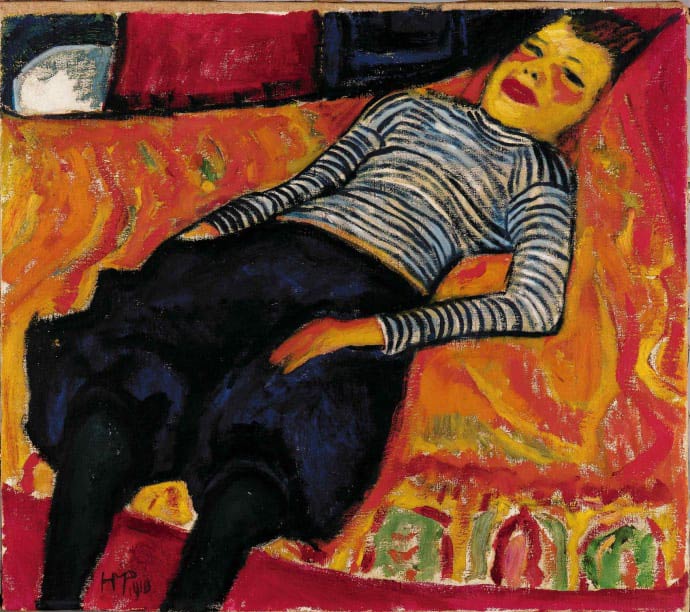 Max Pechstein, Liggande flicka, 1910, ©Pechstein Hamburg/Tökendorf