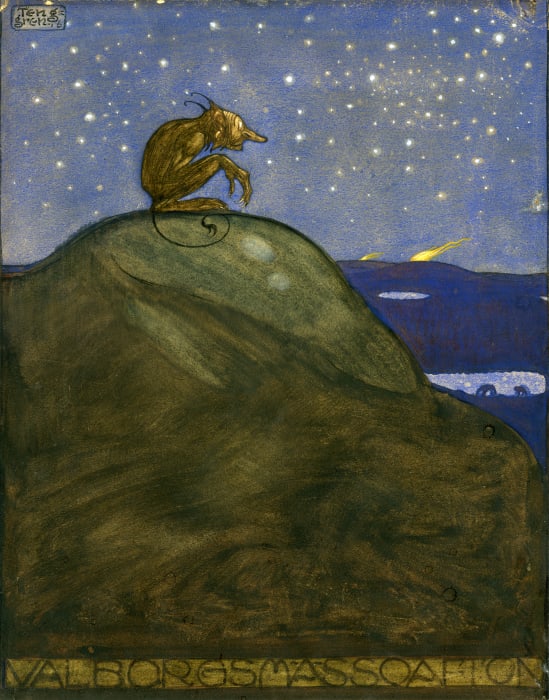 Gustaf Tenggren, Valborgsmässoafton, 1916, akvarell