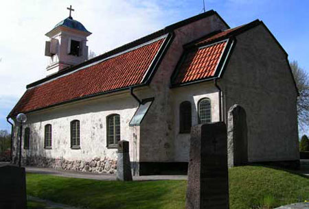 Lidingö kyrkas södra långvägg.