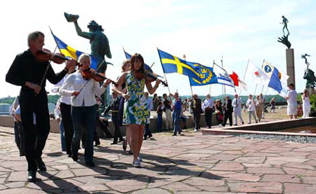 I Lidingö firas Nationaldagen varje år på Millesgården.